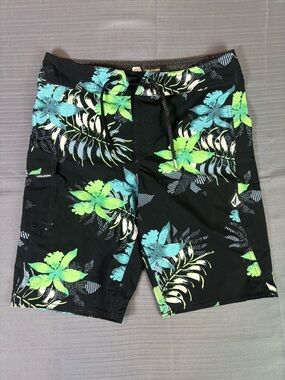 Volcom Mod-Tech Boardshorts Size 29 Floral Surf Swim Trunks